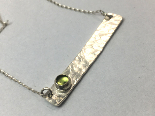 Bar Necklace - Peridot