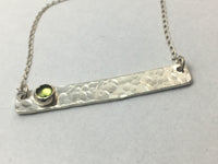 Bar Necklace - Peridot